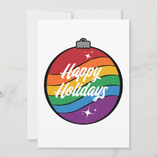 Cartão De Festividades Enfeite de Natal na Bandeira do Orgulho LGBTQ 