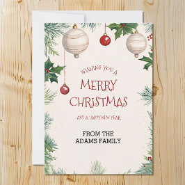 Cartão De Festividades Enfeite de Natal Ornamento de Férias Hera e Abeto
