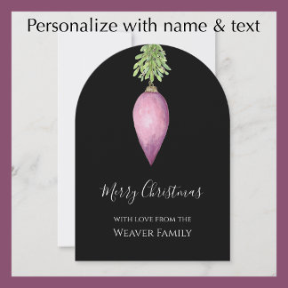 Cartão De Festividades Enfeite de Natal Personalizado em Aquarela Origina