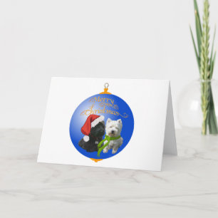 Cartão De Festividades Enfeite de Natal Westie Scottie