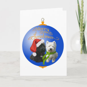 Cartão De Festividades Enfeite de Natal Westie Scottie
