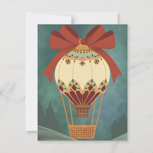 Cartão De Festividades Enfeite Decorativo de Balão de Ar Quente (Frente)