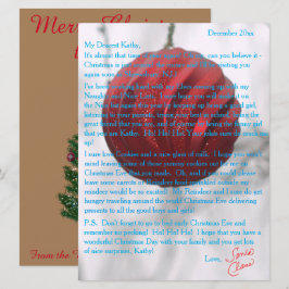 Cartão De Festividades Enfeite Vermelho de Cartas do Papai Noel
