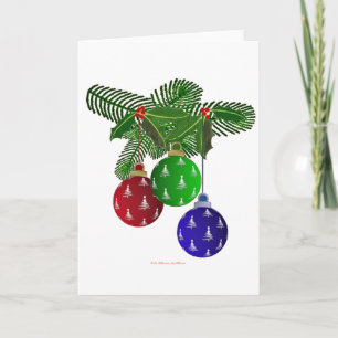 Cartão De Festividades Enfeites Coloridos de Natal para Árvore