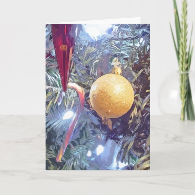 Cartão De Festividades Enfeites de Férias de Inverno (Frente)