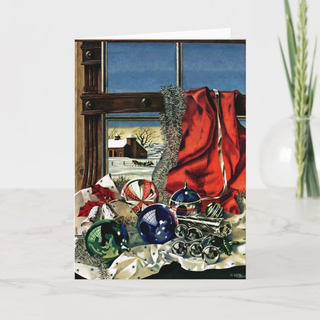 Cartão De Festividades Enfeites de natal (Frente)