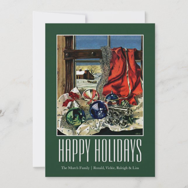 Cartão De Festividades Enfeites de natal (Frente)