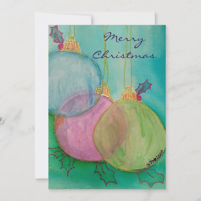 Cartão De Festividades Enfeites de natal (Frente)