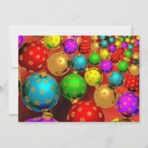 Cartão De Festividades Enfeites de Natal Coloridos,
