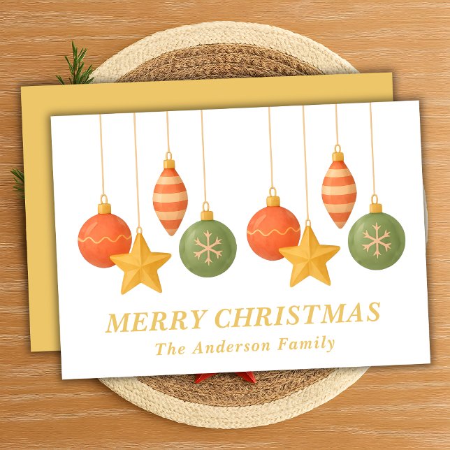 Cartão De Festividades Enfeites de natal de suspensão (Criador carregado)