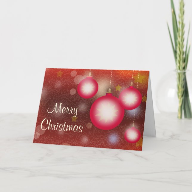 Cartão De Festividades Enfeites de natal de travamento brilhantes (Frente)
