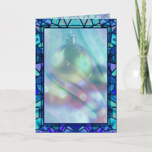 CARTÃO DE FESTIVIDADES ENFEITES DE NATAL DE VIDRO RETIRADO POR SHARON SHA (Frente)