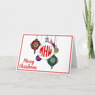 Cartão De Festividades Enfeites de Natal DIY BG com Fonte de Monograma de