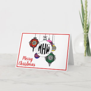 Cartão De Festividades Enfeites de Natal DIY BG com Fonte de Monograma de