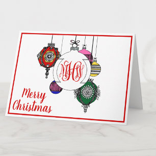 Cartão De Festividades Enfeites de Natal DIY BG com Fonte de Monograma de