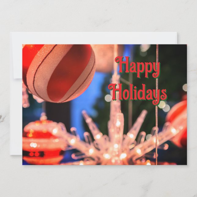 Cartão De Festividades Enfeites de natal e feriados felizes (Frente)