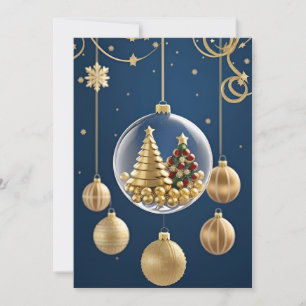 Cartão De Festividades Enfeites de Natal Elegantes