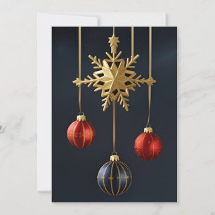 Cartão De Festividades Enfeites de Natal Elegantes