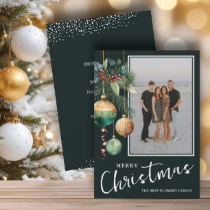 Cartão De Festividades Enfeites de Natal Elegantes Foto