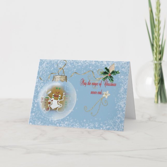 Cartão De Festividades Enfeites de natal Gingerbird Man (Frente)