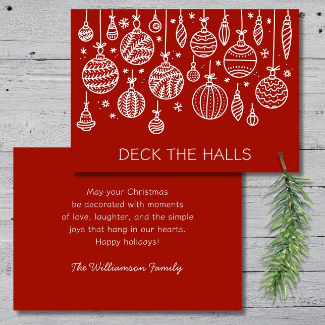 Cartão De Festividades Enfeites de natal moderno (Criador carregado)