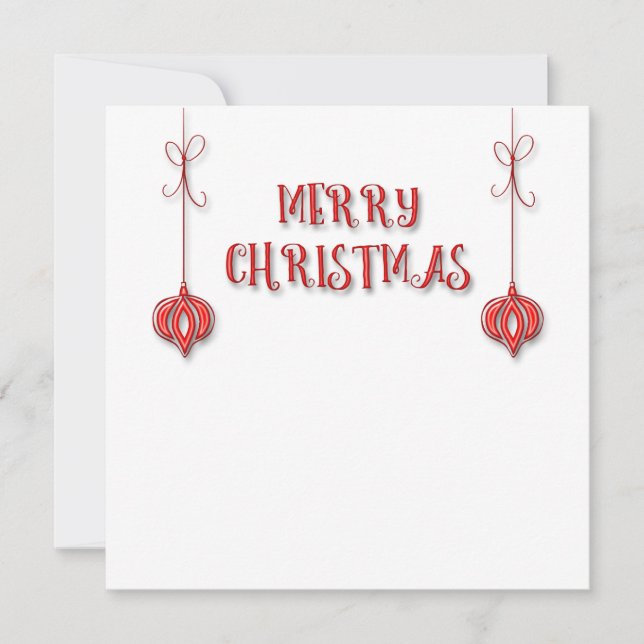 Cartão De Festividades Enfeites de Natal Pendurados Personalizados (Frente)