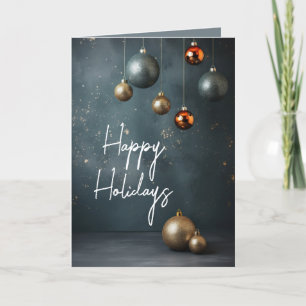 Cartão De Festividades Enfeites de Natal Prata e Ouro