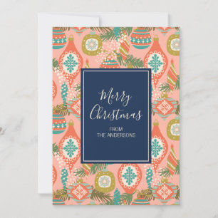 Cartão De Festividades Enfeites de natal retrorreflectores coloridos