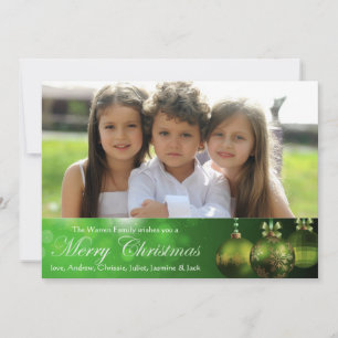 Cartão De Festividades Enfeites de Natal Verdes