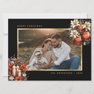 Cartão De Festividades Enfeites de Ouro Preto Foto Botânica Natal