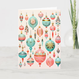 Cartão De Festividades Enfeites de Vidro Antigos de Natal