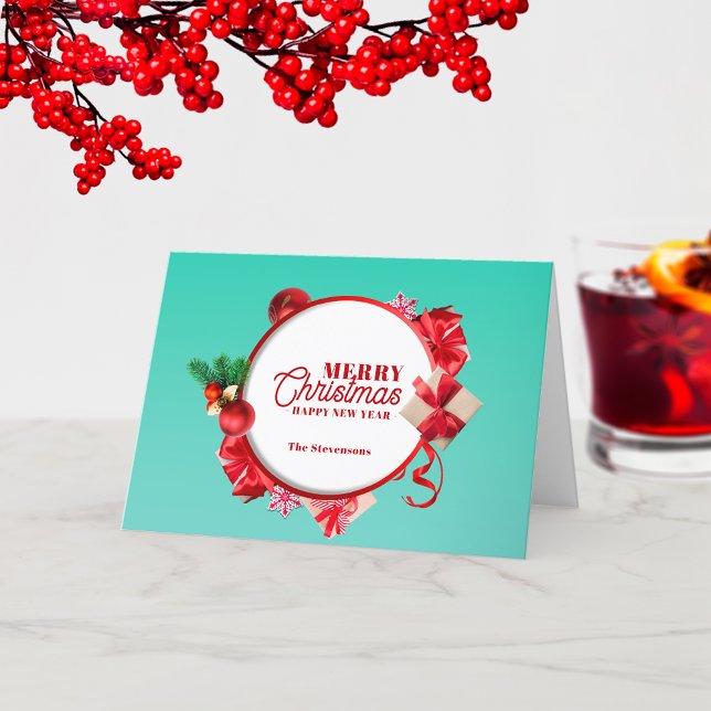 Cartão De Festividades Enfeites Elegantes Festivos Natal Ano Novo (Criador carregado)