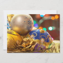 Cartão De Festividades Enfeites Festivos de Natal com Anjos 