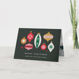 Cartão De Festividades Enfeites Retro - Feliz Natal