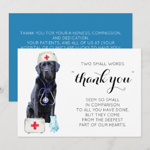 Cartão De Festividades Enfermagem Médica Bonita Cão Obrigado Enfermeira