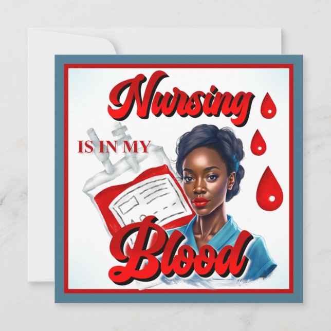 Cartão De Festividades Enfermeira bonita Pinup está no meu sangue (Frente)