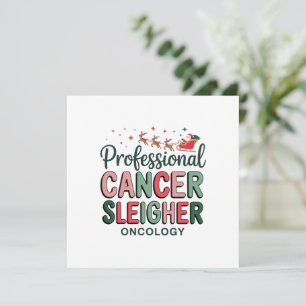 Cartão De Festividades Enfermeira de Oncologia Natal Câncer Quimioterapia