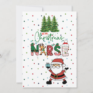 Cartão De Festividades Enfermeira Natal com Papai Noel