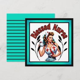 Cartão De Festividades Enfermeira Pinup Abencoada