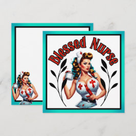 Cartão De Festividades Enfermeira Pinup Abencoada