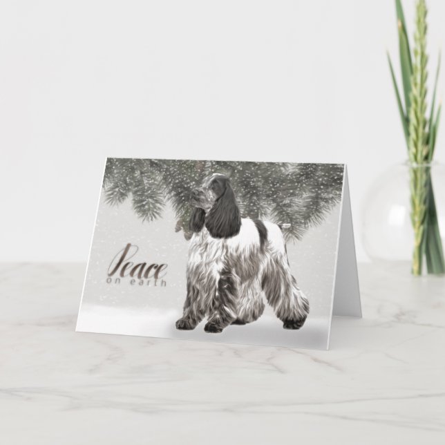 Cartão De Festividades English Cocker Spaniel Christmas Card (Frente)