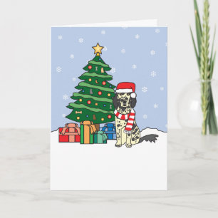 Cartão De Festividades English Setter and Christmas Tree