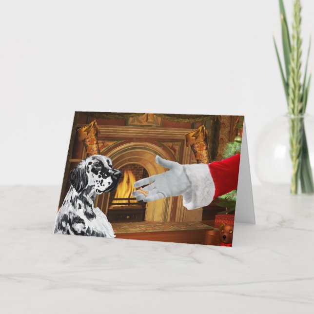 Cartão De Festividades English Setter Christmas Holiday Card (Frente)