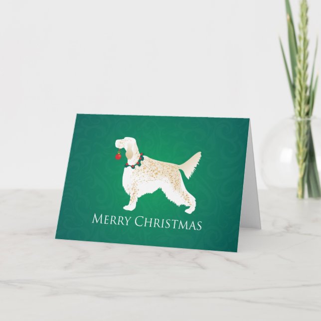 Cartão De Festividades English Setter Felry Christmas Design (Frente)
