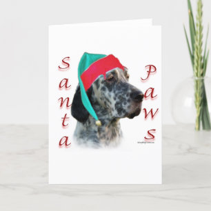 Cartão De Festividades English Setter Santa Paws