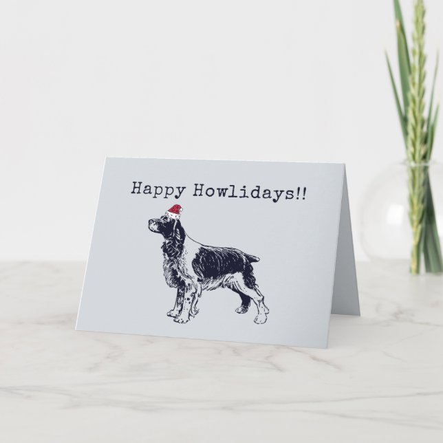 Cartão De Festividades English Springer Spaniel Holiday Card (Frente)