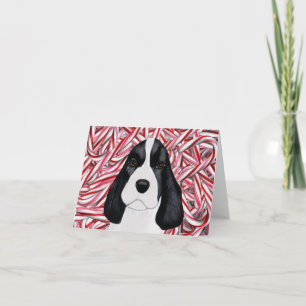 Cartão De Festividades English Springer Spaniel Puppy Christmas Notecard