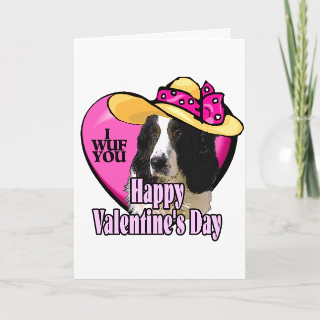 Cartão De Festividades English Springer Spaniel Valentines (Frente)