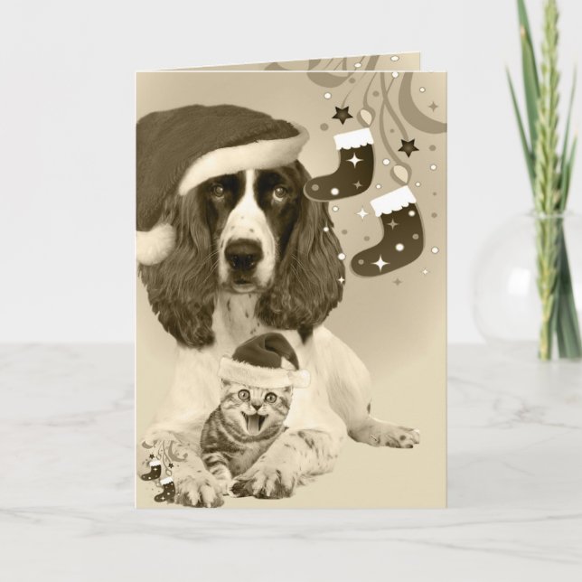 Cartão De Festividades English Springer Spaniel Xmas (Frente)