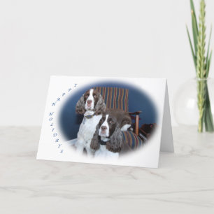 Cartão De Festividades English Springer Spaniels Holiday Card